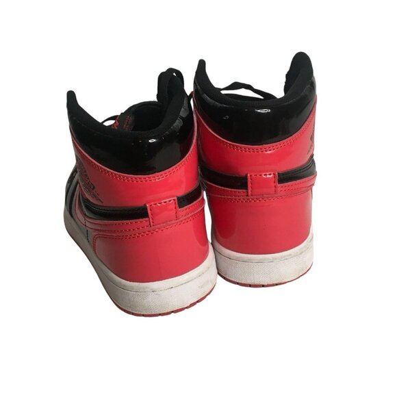 Nike Men's Air Jordan 1 Retro High OG Patent Bred 555088-063 Sneakers Red Sz 7 - Picture 7 of 16